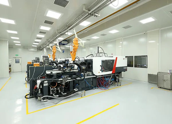 Injection moulding machine on the Sarvottam Polymers production floor